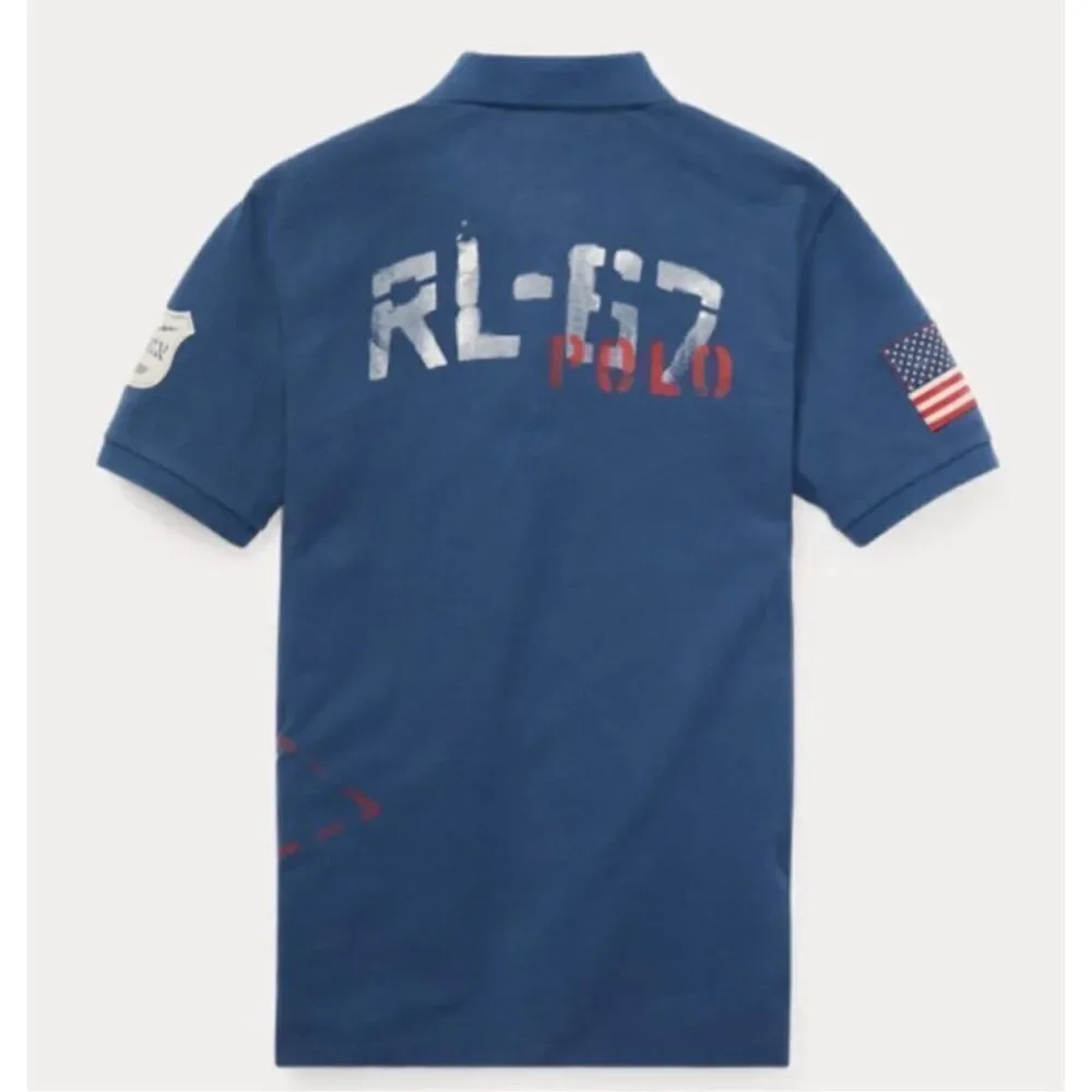 Navy blue Ralph Lauren boys polo T-shirt - Size M (10-12)